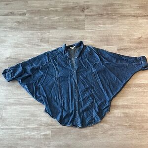 Helmut Lang Chambray Batwing / Dolman Sleeve Shirt